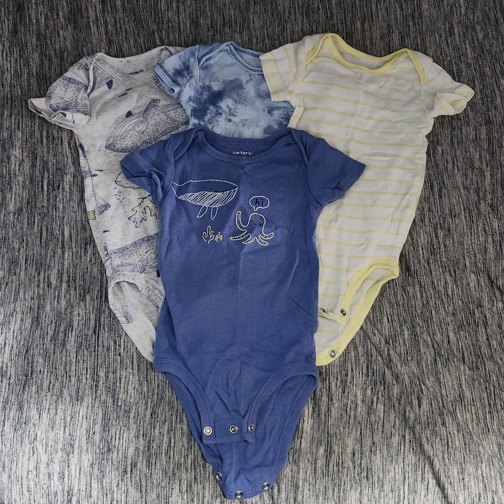 Carter's Navy, Tie-Dye, and Striped Bodysuit Set